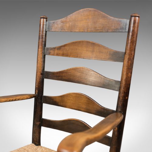 fig 3. Set of 8 Antique Dining Chairs, English, Ladderbacks, Shaker c.1850