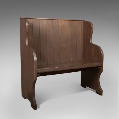 Antique Settle, 19th Century Bench, Pew, English, C.1890
