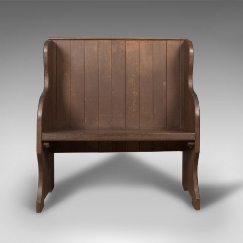 fig 1. Antique Settle, 19th Century Bench, Pew, English, c.1890