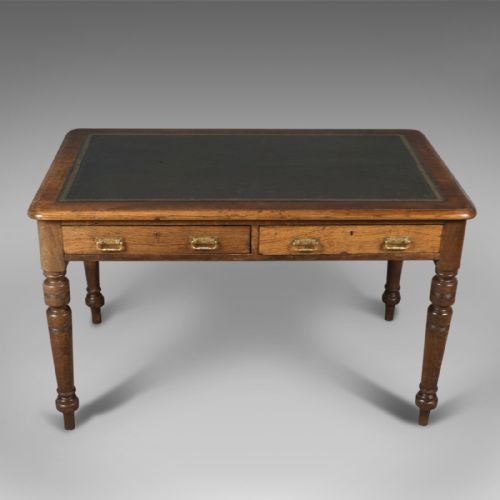 fig 2. Antique Desk, Victorian Writing Table, English, Oak c.1880
