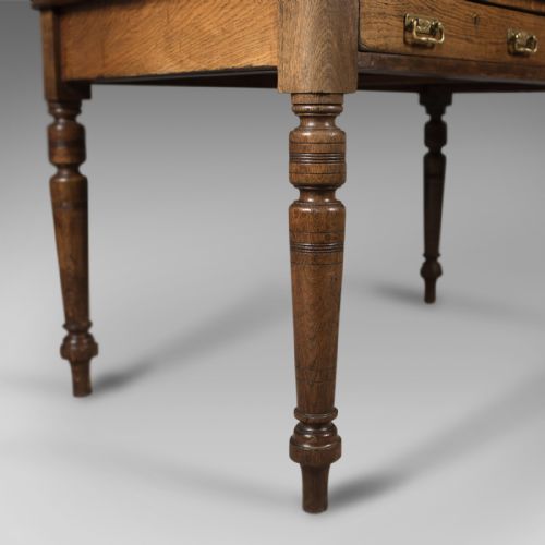fig 3. Antique Desk, Victorian Writing Table, English, Oak c.1880