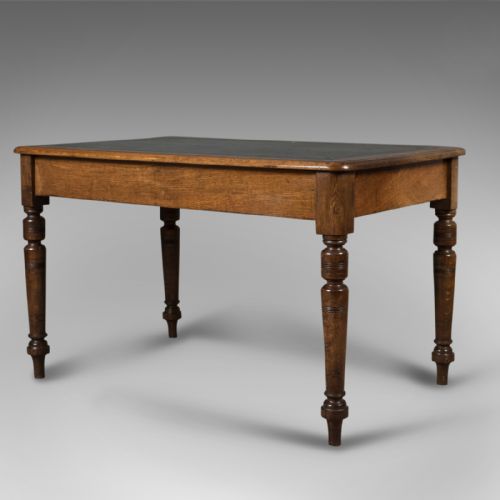fig 4. Antique Desk, Victorian Writing Table, English, Oak c.1880