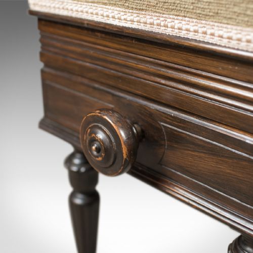fig 4. Adjustable Antique Piano Music Stool, English, Brooks Ltd, Victorian c.1880