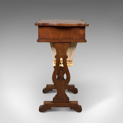 fig 3. Antique Work Table, Victorian, Sewing, Chess, English c.1860