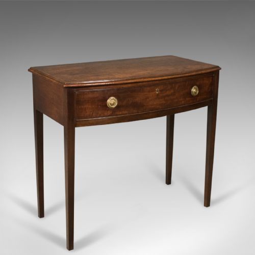 Antique Side Table, Mahogany, Bow Fronted, English, George Iii, C.1770