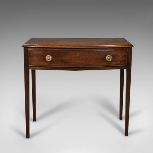 fig 1. Antique Side Table, Mahogany, Bow Fronted, English, George III, c.1770