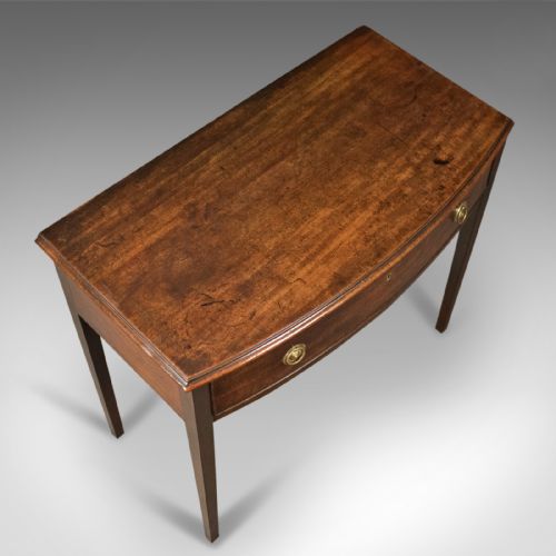 fig 3. Antique Side Table, Mahogany, Bow Fronted, English, George III, c.1770