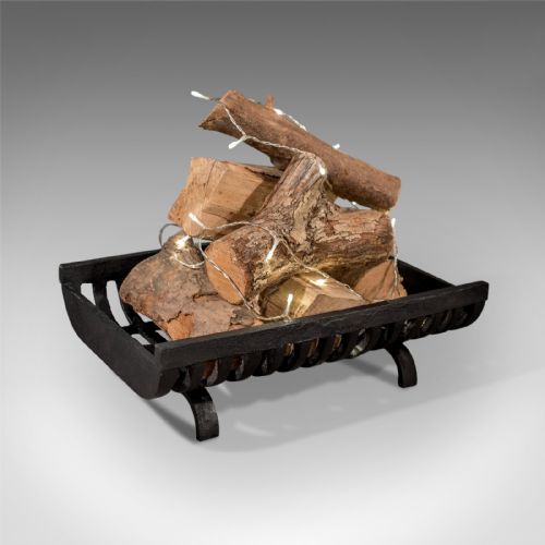 Antique Fire Basket Open Free Standing Fire Grate Cast Iron C1900