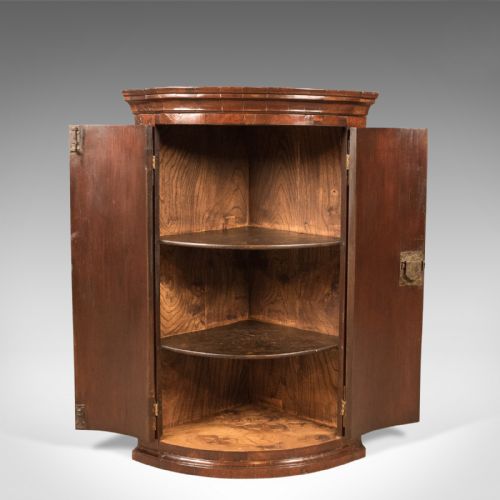 fig 3. Bow Fronted Antique Corner Cabinet, Georgian c.1725