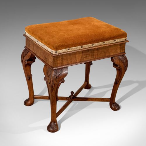 Antique Walnut Music Seat Locker Piano Stool English Victorian C1900
