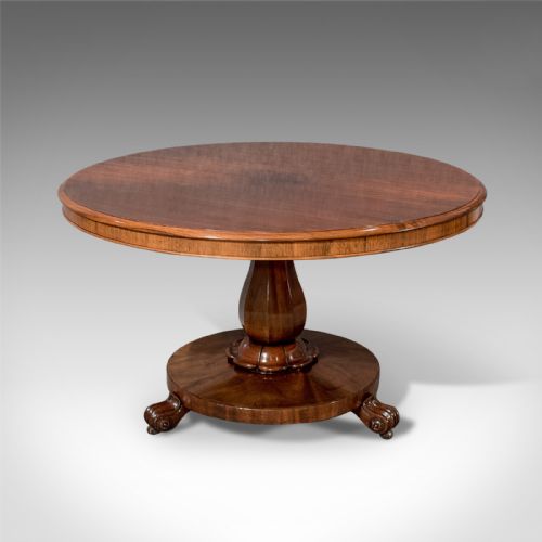 Antique Rosewood Breakfast Centre Circular Dining Table English Regency C1830