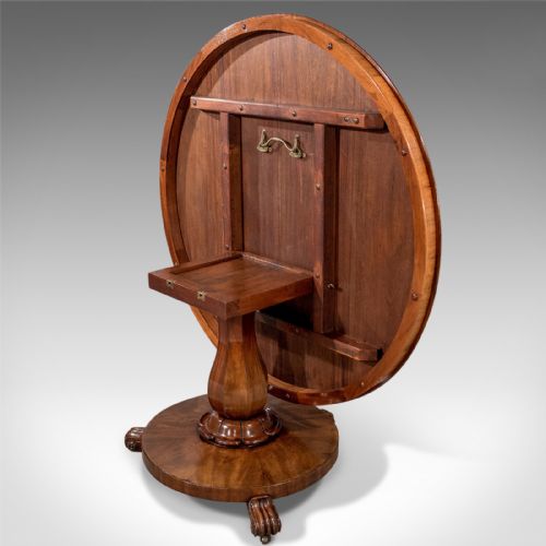fig 3. Antique Rosewood Breakfast Centre Circular Dining Table English Regency c1830
