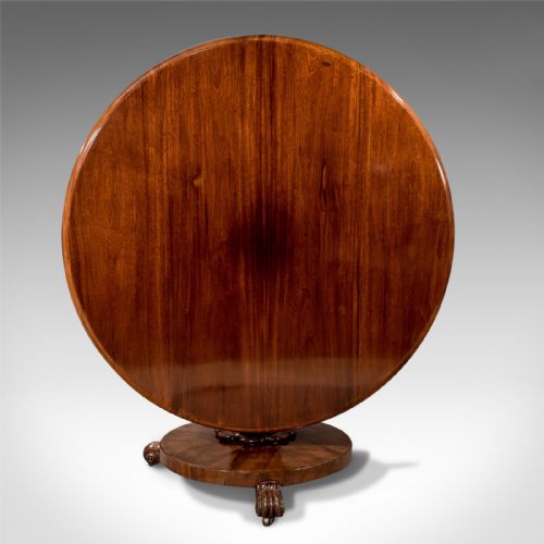 fig 4. Antique Rosewood Breakfast Centre Circular Dining Table English Regency c1830