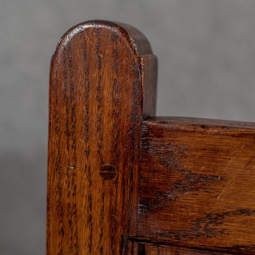 fig 4. Antique Set of 8 Oak Dining Chairs Edwardian Jacobean Revival inc Carvers c1910