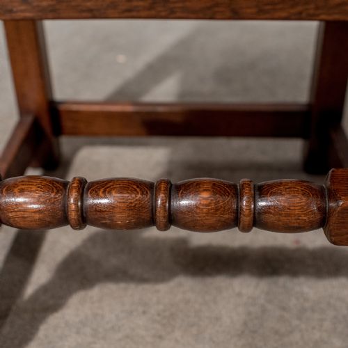 fig 5. Antique Set of 8 Oak Dining Chairs Edwardian Jacobean Revival inc Carvers c1910