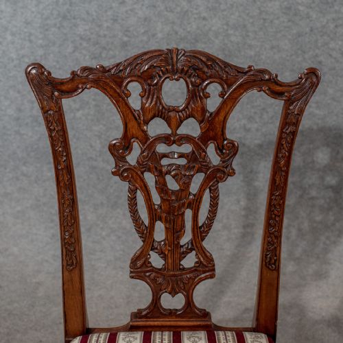 fig 4. Antique Set of 10 Chippendale Dining Chairs Victorian Revival Inc Carvers c1900