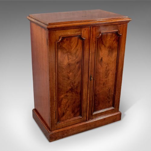 Antique Quality Side Cabinet Cupboard Flame Mahogany English Victorian C1880