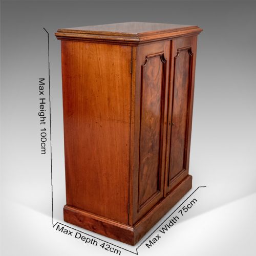 fig 1. Antique Quality Side Cabinet Cupboard Flame Mahogany English Victorian c1880