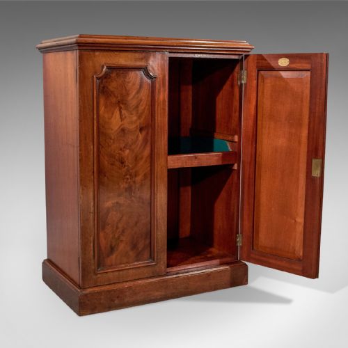 fig 2. Antique Quality Side Cabinet Cupboard Flame Mahogany English Victorian c1880