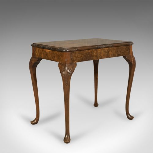 Antique Side Table, Burr Walnut English Edwardian C.1910