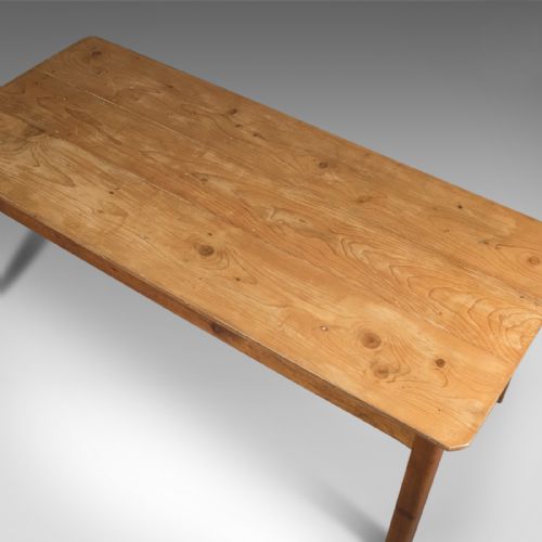 fig 2. Antique French Farmhouse Table, C19th Pine, Kitchen Dining