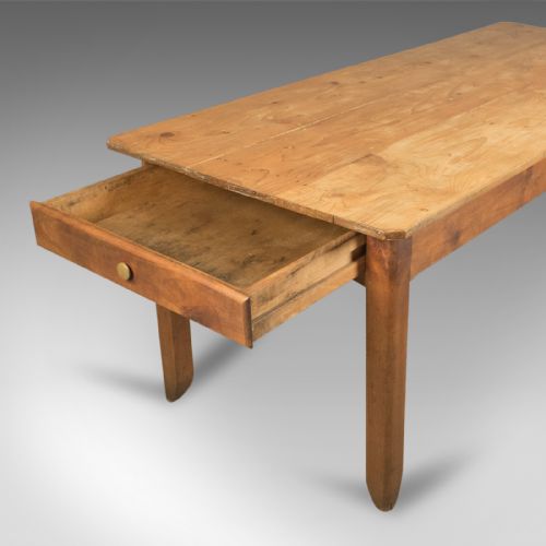 fig 4. Antique French Farmhouse Table, C19th Pine, Kitchen Dining