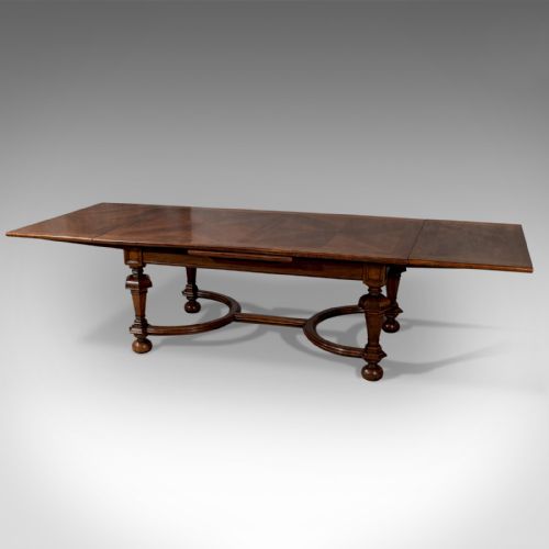 Antique Liberty of London Quality Extending Dining Table 10' Walnut & Oak C1900