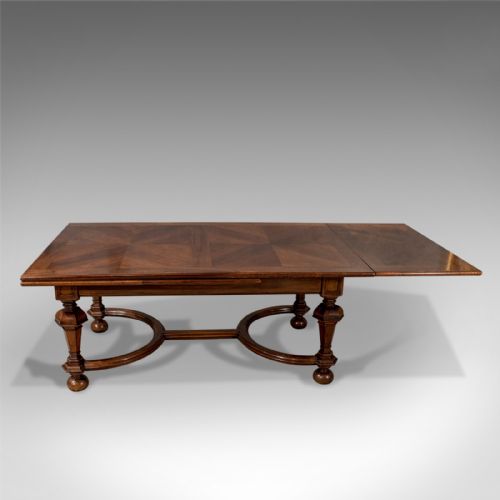 fig 2. Antique Liberty of London Quality Extending Dining Table 10' Walnut & Oak c1900