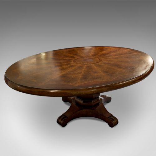 Antique Large Oval 8 Seater Dining or Centre Table Walnut & Oak Victorian C1900