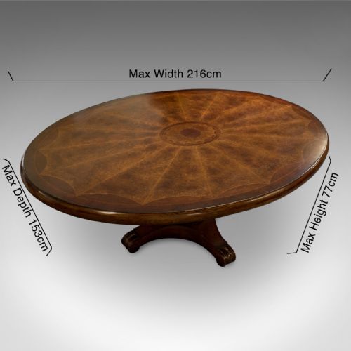 fig 2. Antique Large Oval 8 Seater Dining or Centre Table Walnut & Oak Victorian c1900