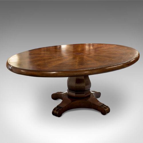 fig 3. Antique Large Oval 8 Seater Dining or Centre Table Walnut & Oak Victorian c1900
