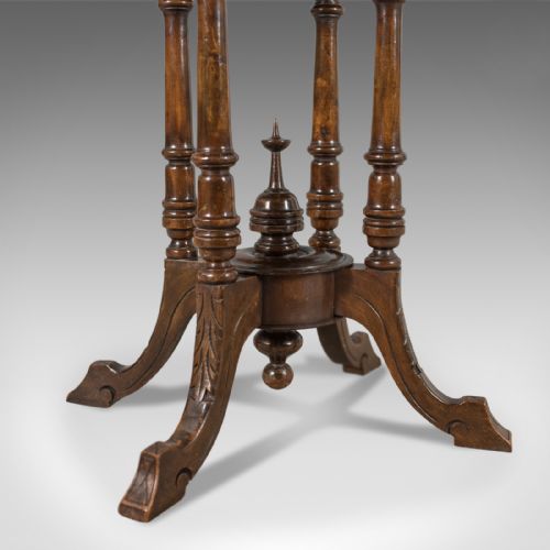 fig 4. Victorian Antique Side Table with Inlaid Chess Board, English c.1880
