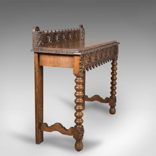 fig 1. Antique Console Table, C19th Scottish Carved Oak