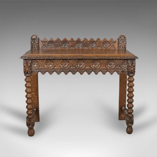 fig 4. Antique Console Table, C19th Scottish Carved Oak