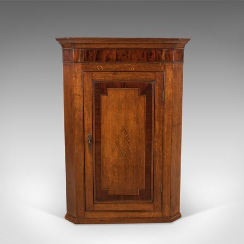 fig 2. Georgian Antique Corner Cabinet, Oak and Mahogany, English c.1780