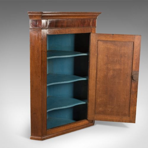 fig 3. Georgian Antique Corner Cabinet, Oak and Mahogany, English c.1780