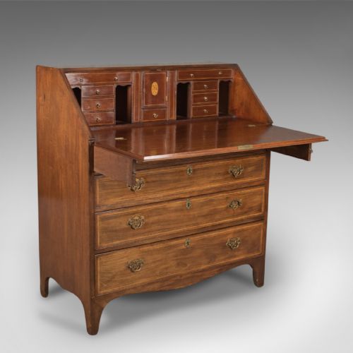 fig 1. Georgian Antique Bureau, English 18th Century Mahogany c.1780