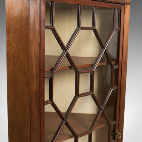 fig 4. Edwardian Antique Glazed Display Corner Cabinet, English c.1910
