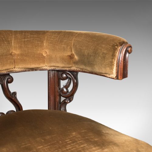 fig 4. Early Victorian Bow Back Armchair, English Walnut Reading Chair c.1840