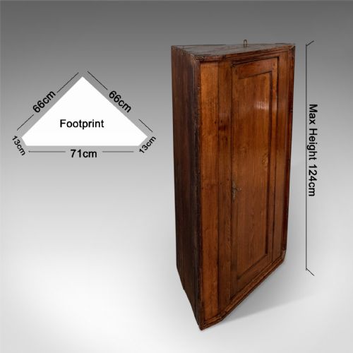 fig 2. Antique Large Oak Corner Cabinet Cupboard - For a Wall or Floor Georgian c1800