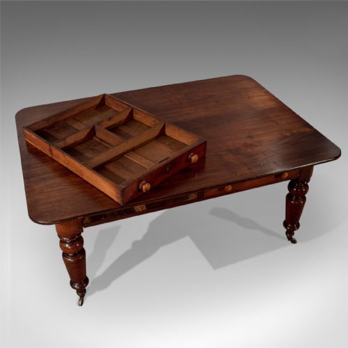 fig 1. Antique Dining Kitchen Library Table Quality Mahogany English Victorian c1850