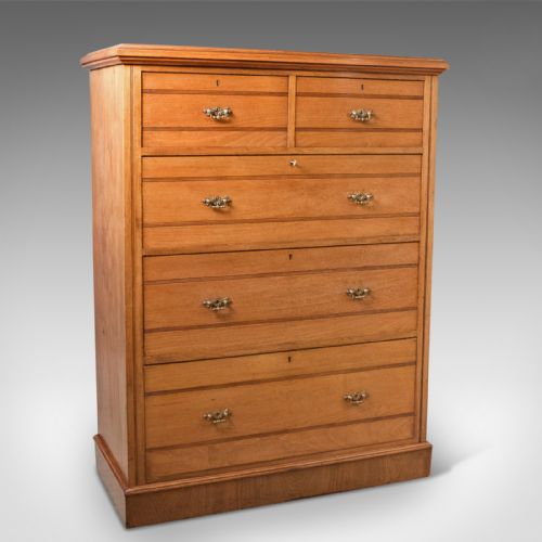 Late Victorian Antique Tallboy, 19th Century English Chest of Drawers C.1890