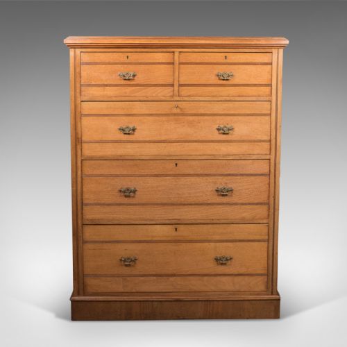 fig 2. Late Victorian Antique Tallboy, 19th Century English Chest of Drawers c.1890