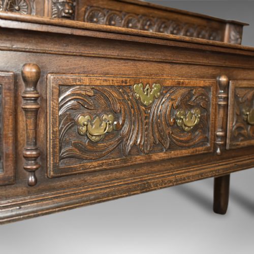 fig 3. Georgian Oak Dresser Base, 18th Century English Green Man Sideboard, c.1790