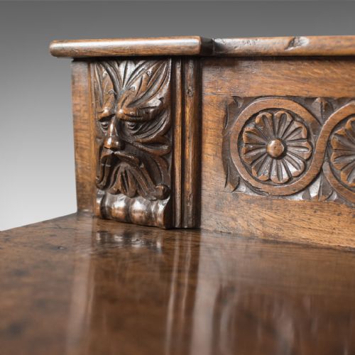 fig 4. Georgian Oak Dresser Base, 18th Century English Green Man Sideboard, c.1790