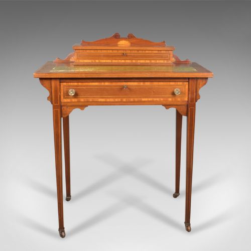 fig 2. Edwardian Antique Writing Table, Top Quality Desk, London, England Cooper & Holt