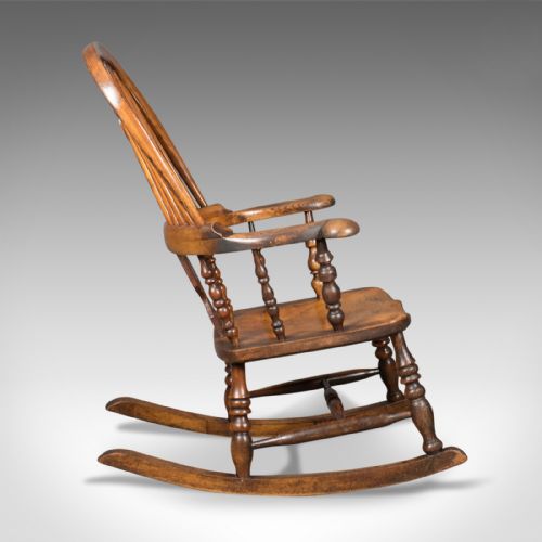 fig 2. Victorian Antique Windsor Rocking Chair, English Armchair, Yorkshire c.1850