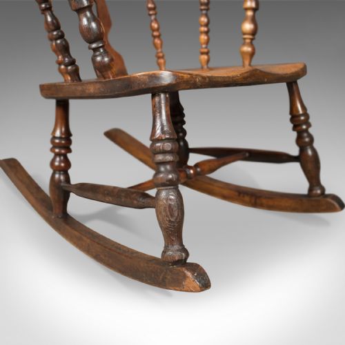 fig 4. Victorian Antique Windsor Rocking Chair, English Armchair, Yorkshire c.1850