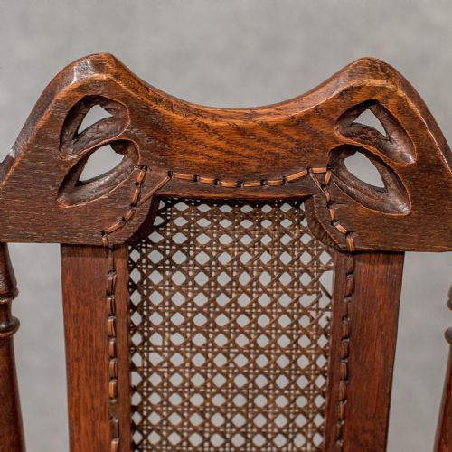 fig 3. Antique Oak Scottish Side Hall Chair Bergere Seat Fine Quality Victorian c1880