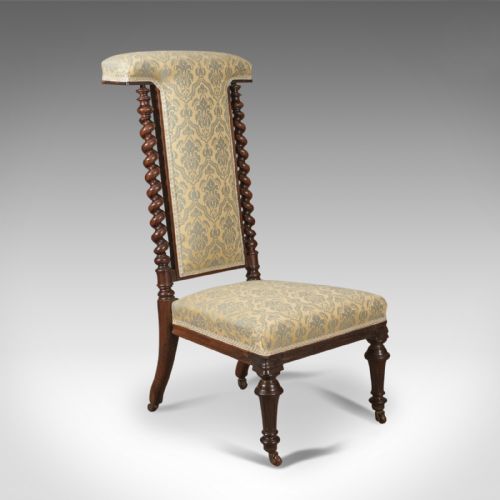 Victorian Antique Chair, 19th Century Prie Dieu in Rosewood Bedroom Side Chair, C.1870
